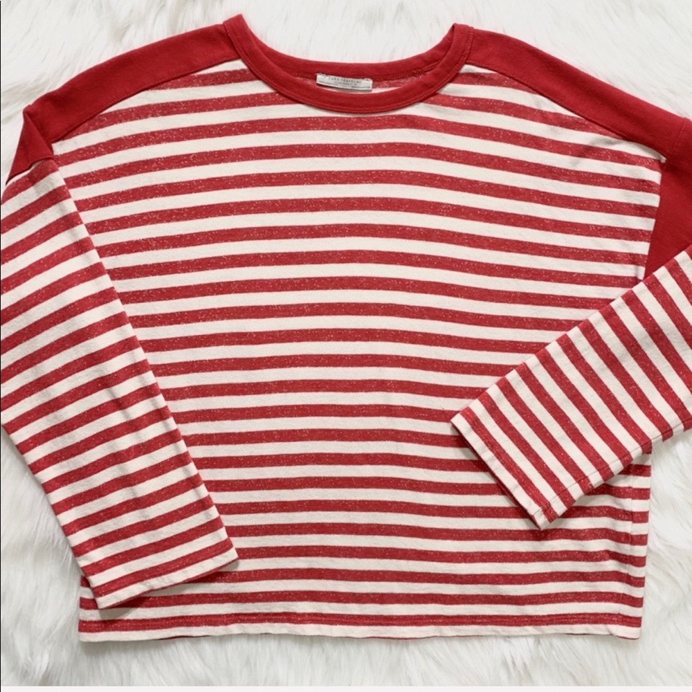 2/$20🌸 Zara Slouch Fit Striped Knit Sweatshirt